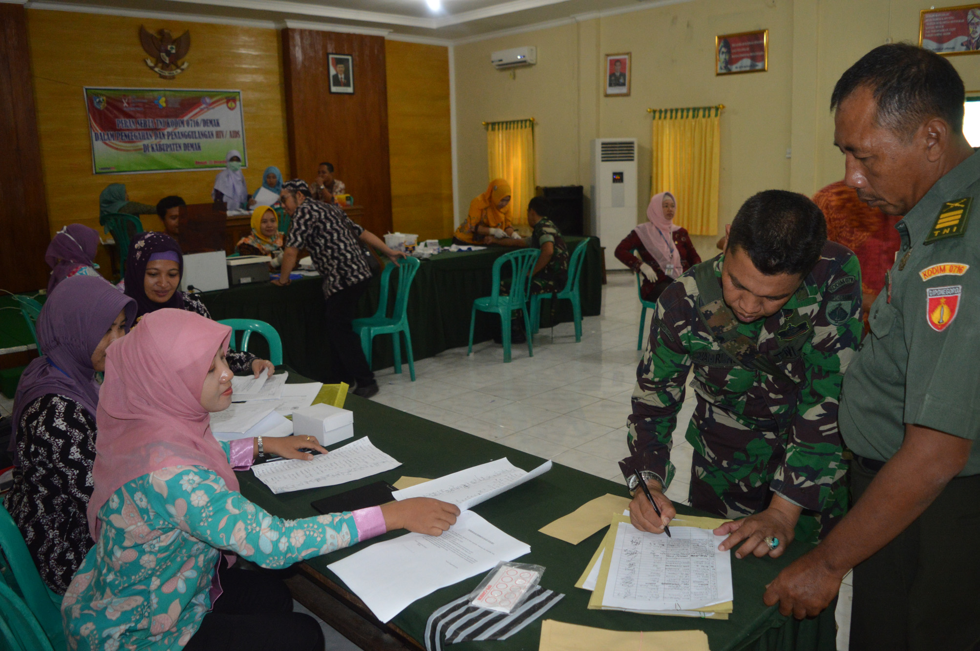 Kodim Demak Gelar Tes Darah HIV/AIDS